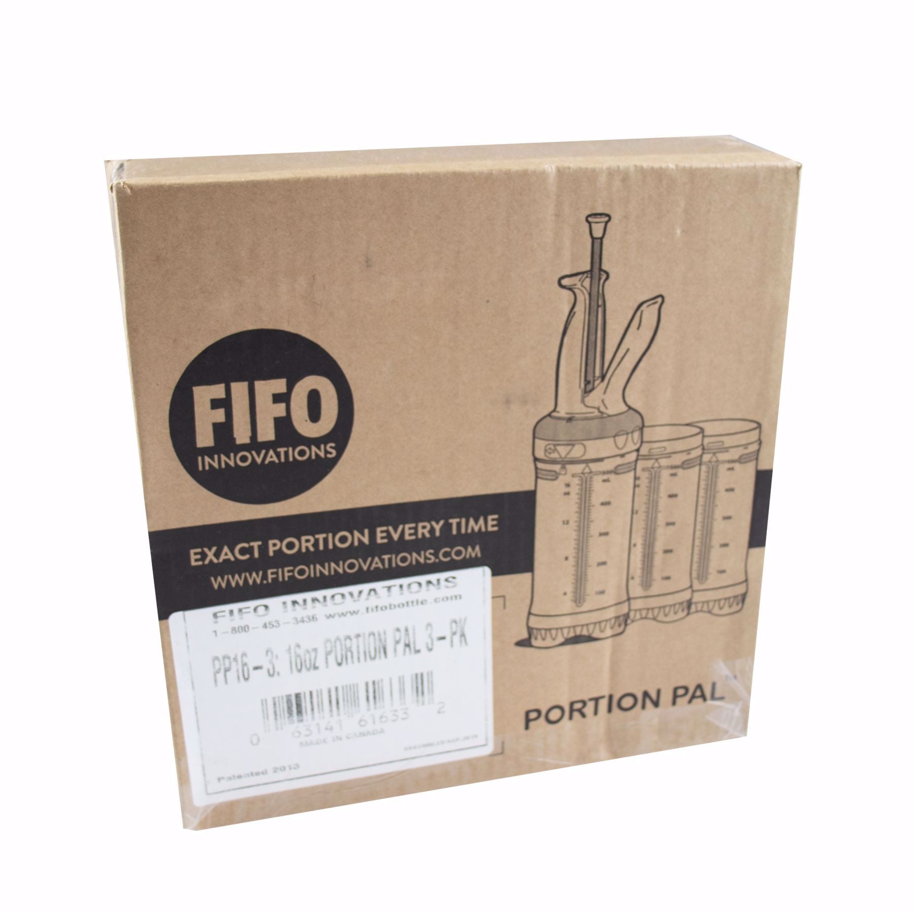 FIFO's Portion Pal control bottle kit, 16oz / 500ml 3 bottles, 1 handle, 2 caps. PP16-3KIT