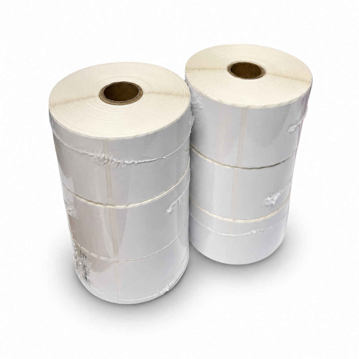 Pack of 6 label rolls 115738 paper on a white background