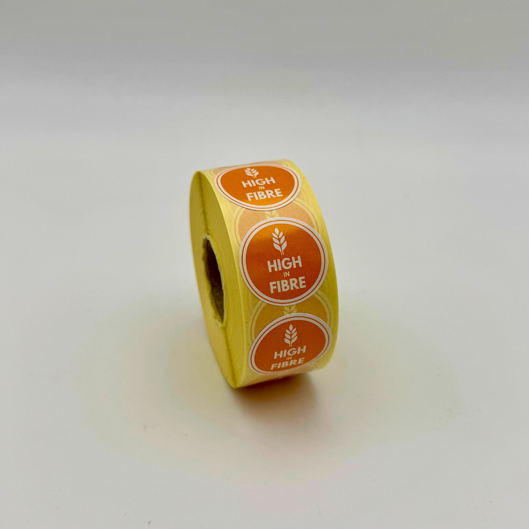 High in Fibre Nutritional Labels 25mm 1000 labels per roll