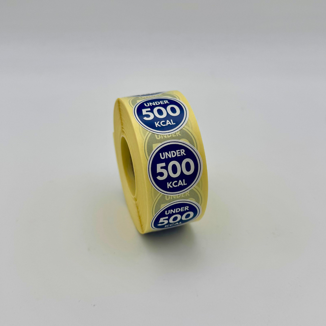 Under 500 Calorie Nutritional Labels 25mm 1000 labels per roll