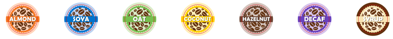 Hazelnut Milk Coffee Shop Barista Label 20mm 1000 Label Per Rolls