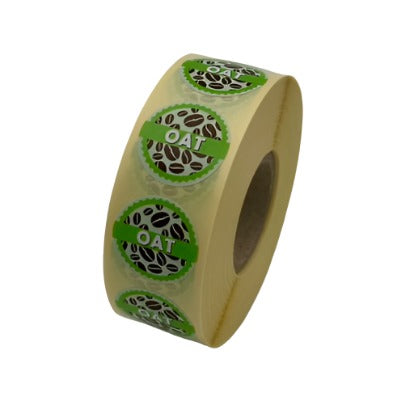 Oat Milk Coffee Shop Barista Labels 20mm 1000 labels per roll CS20OA