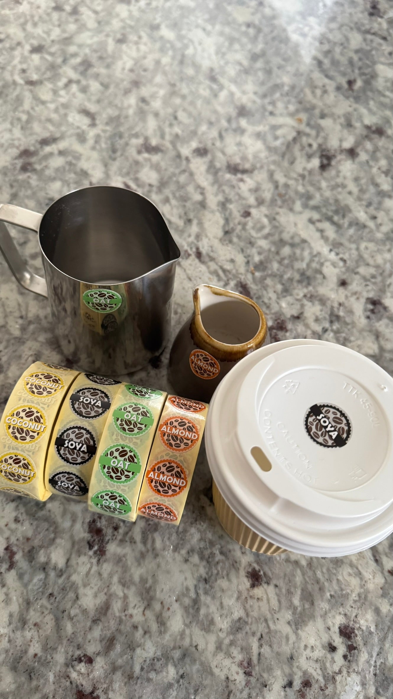 Hazelnut Milk Coffee Shop Barista Label 20mm 1000 Label Per Rolls