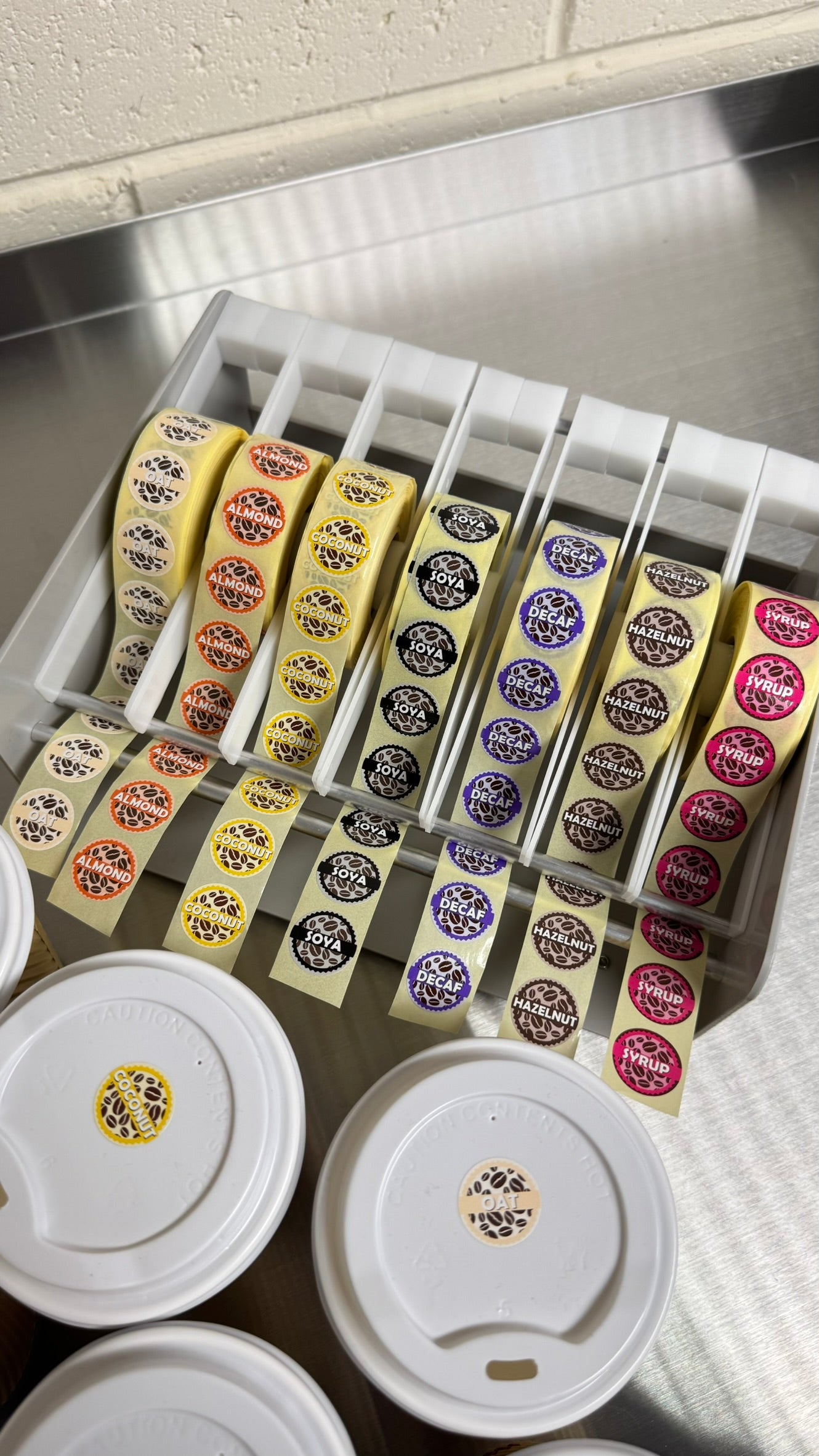 Hazelnut Milk Coffee Shop Barista Label 20mm 1000 Label Per Rolls