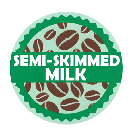 Semi Skimmed Milk Coffee Shop Barista Labels 20mm 1000 labels per rolls