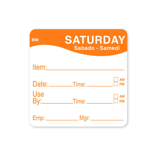 1100356 - Sat - Use By Date Time 51mm x 51mm MM - Catering Safe