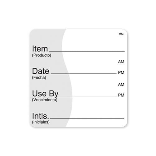 112475 - Item Date Use By 51mm x 51mm removable adhesive MM 500 labels per roll