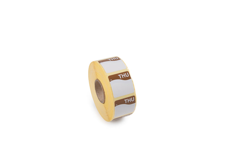 1100347 - Sunday - 25mm x 25mm Removable Label - 1000 Labels Per Roll