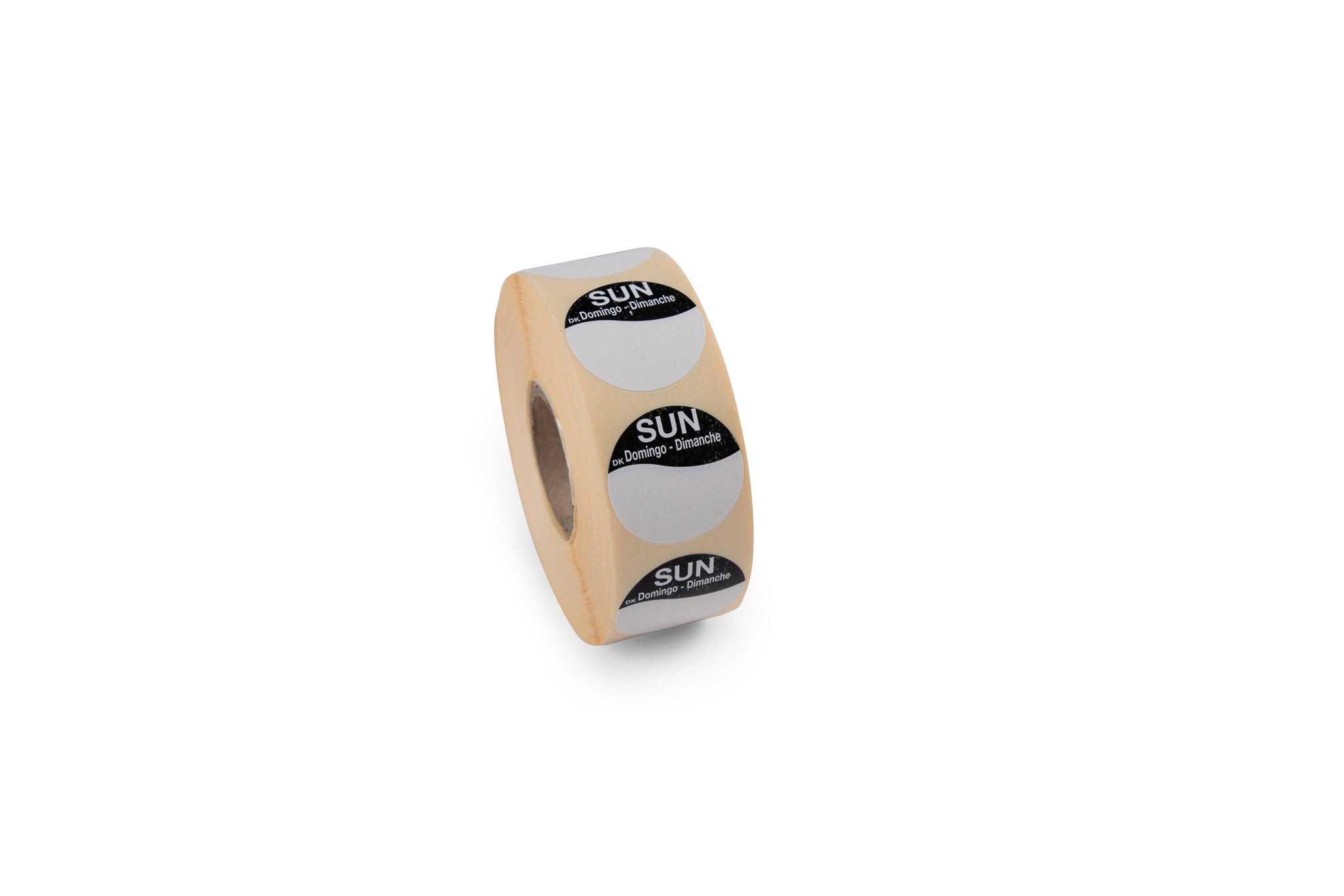 1100311 - Monday 25mm Trilingual Circle Label DuraMark Daymark 1000 labels per roll