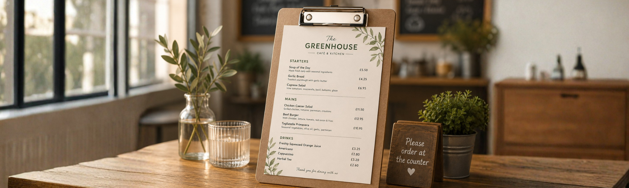 Menu Supplies