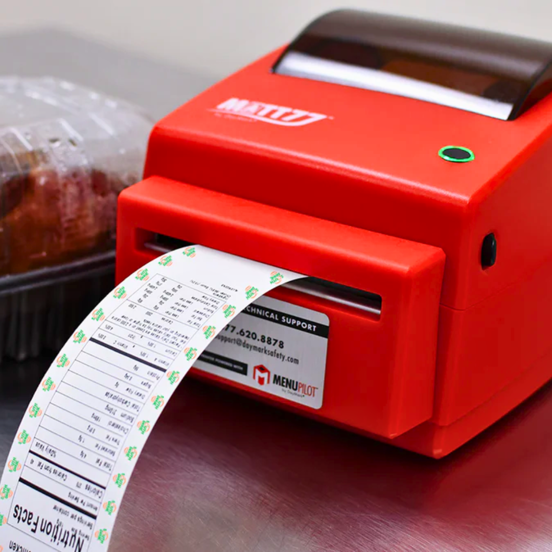 Matt 77 Direct Thermal Printer – Continuous Feed Bluetooth Food Label Printer for Grab & Go Labelling