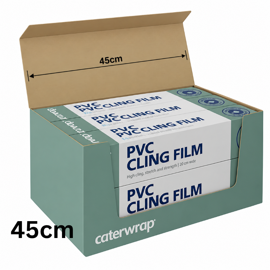 32C09- Caterwrap Cling Film (PVC) 45CM x 300M in Cutter Box