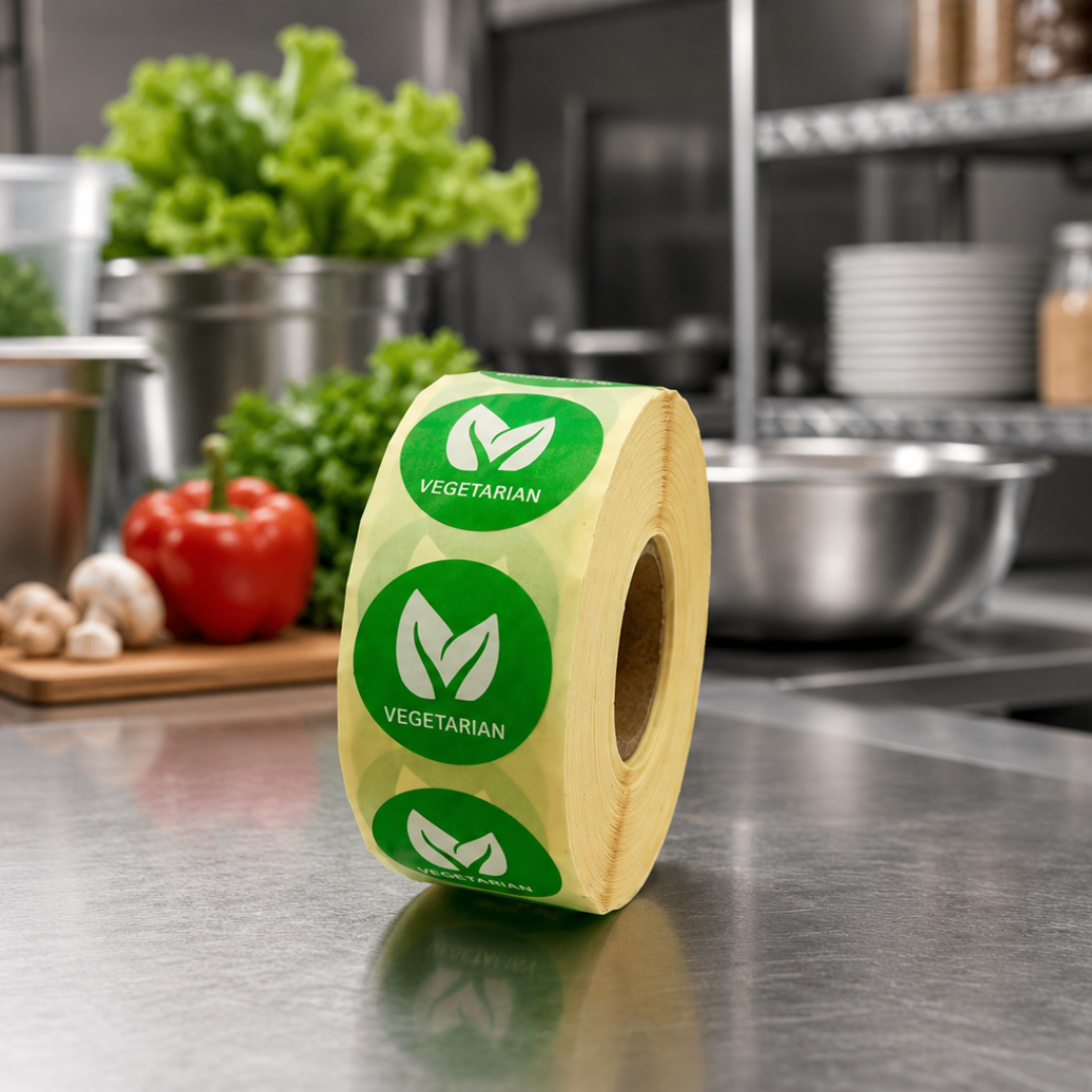 118546 - Dietary Alert Label Vegetarian 25mm