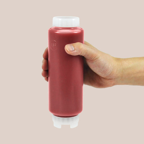 FIFO Sauce Dispensing Bottles including dispensing cap and top cap