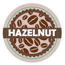 Coffee Shop Barista Labels set of 7, featuring Hazelnut, perfect for easy coffee and milk identification in a dispenser.