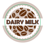 Dairy Milk Coffee Shop Barista Labels 20mm 1000 labels per roll CS20DM