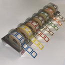 Organize your labels effortlessly with the 7 Slot Metal Dispensing Rack Complete with Label Carriers, perfect for kitchens.