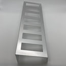 Organize your kitchen with the 7 Slot Metal Dispensing Rack Complete with Label Carriers for efficient label storage.