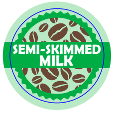 Semi Skimmed Milk Coffee Shop Barista Labels 20mm 1000 labels per rolls