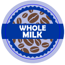 Whole Milk Coffee Shop Barista Labels 20mm 1000 labels per rolls