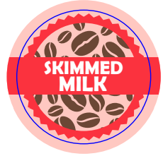 Skimmed Milk Coffee Shop Barista Labels 20mm 1000 labels per rolls