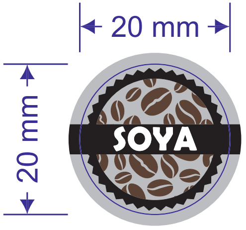 Soya Milk Coffee Shop Barista Labels 20mm 1000 labels per rolls