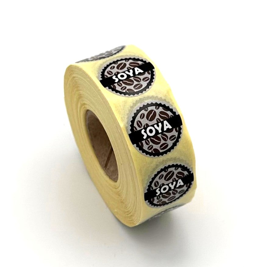 Soya Milk Coffee Shop Barista Labels 20mm 1000 labels per rolls