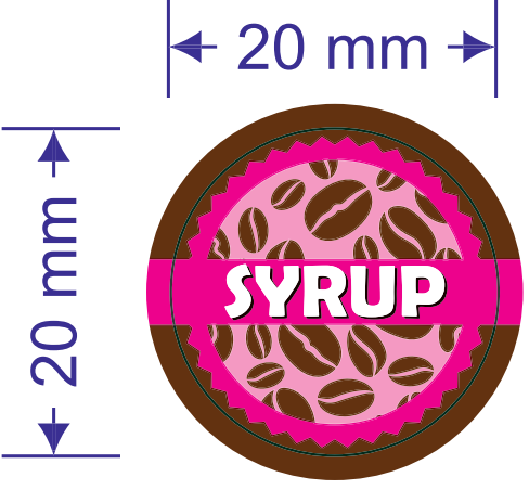 Syrup Coffee Shop Barista Labels 20mm 1000 labels per rolls
