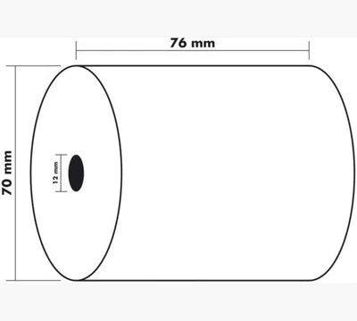 2 ply Carbonless Till Rolls 76mm x 70mm White/Yellow