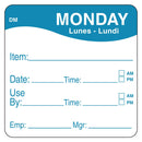 1100531 - Mon - Use By Date Time 51mm x 51mm DM - Catering Safe