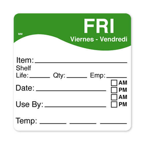 1100615 - Fri - Shelf Life Date Time 64mm x 64mm MM - Catering Safe