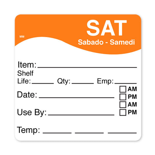 1100616 - Sat - Shelf Life Date Time 64mm x 64mm MM - Catering Safe