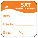 1100736 - Sat - Use By 25mm x 25mm DM - Catering Safe