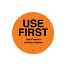 110358 - Use First bilingual 51mm Circle Orange Label DuraMark