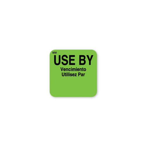 112432 - Green Use By 25mm x 25mm MoveMark MM - Catering Safe