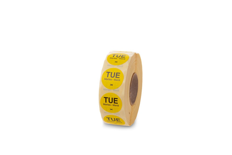 1143921 - 19mm Circle DOTW Day of the Week Food Rotation Labels 1000 Per Roll