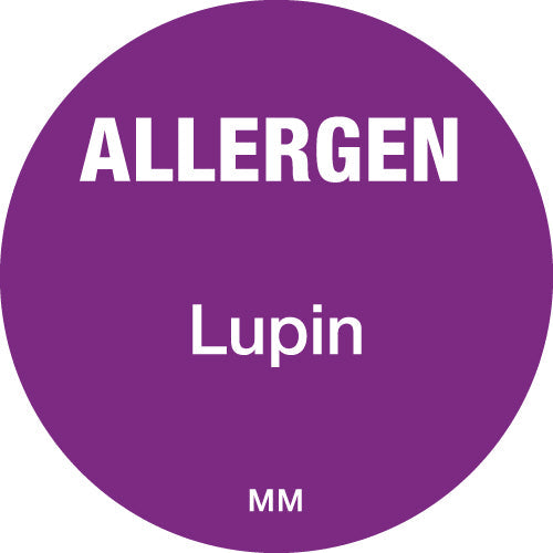 116137 - Daymark 25mm Circle Purple Allergen Lupin Labels 1000 labels per roll
