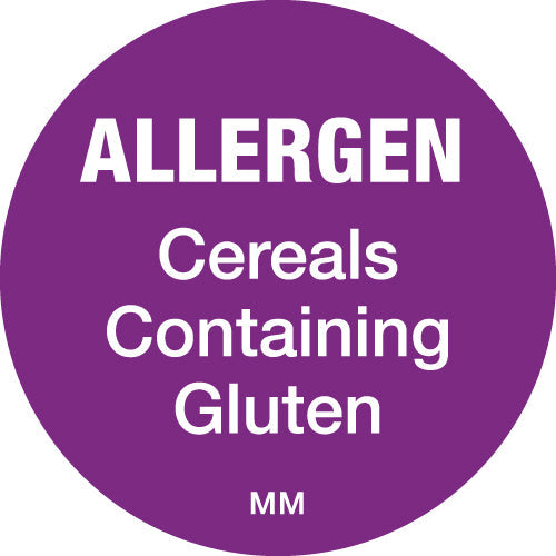 116139 - Daymark 25mm Circle Purple Allergen Cereal Labels 1000 labels per roll