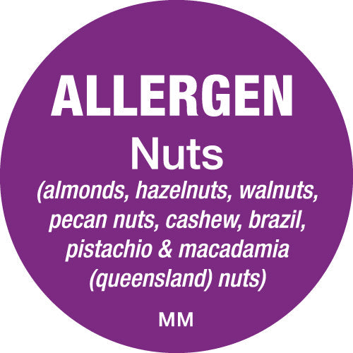 116144 - Daymark 25mm Circle Purple Allergen Nuts Labels 1000 labels per roll