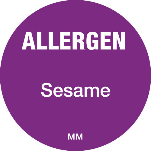 116145 - Daymark 25mm Circle Purple Allergen Sesame Labels 1000 labels per roll