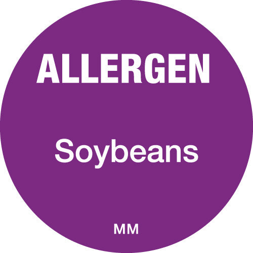 116149 - Daymark 25mm Circle Purple Allergen Soybeans Labels