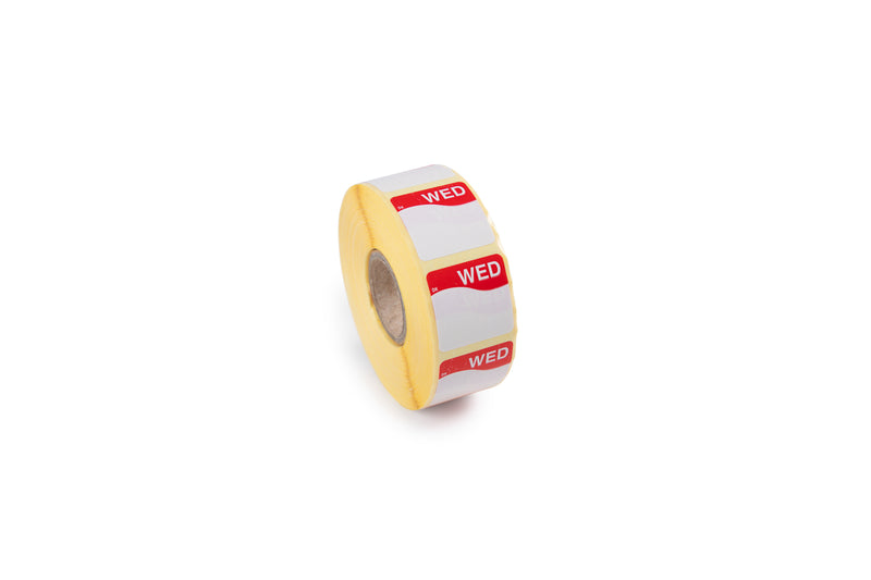 1100342 - Tuesday - 25mm x 25mm Removable Label - 1000 Labels Per Roll