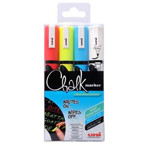 Uni-Ball (Medium) Chalk Markers (Assorted) Pack of 4