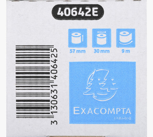 Exacompta Thermal Receipt Credit Card Machine Rolls BPA Free 1 ply 55g (57x30x12mm) Pack 20