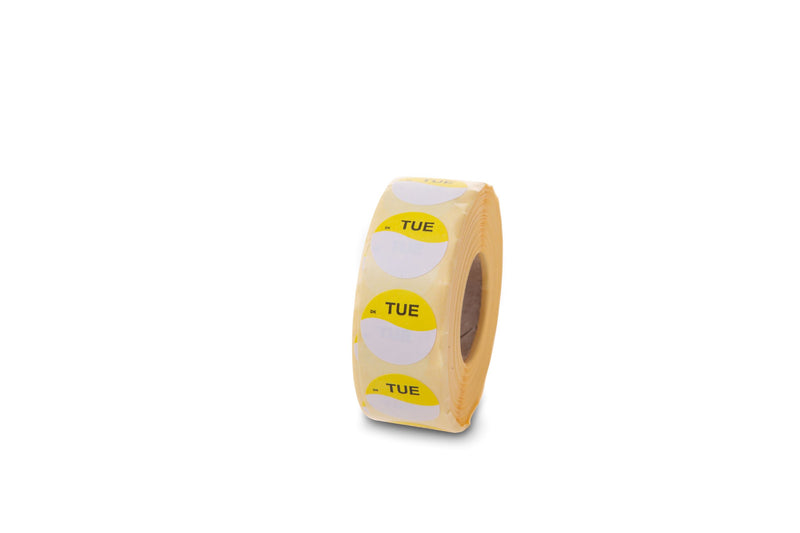 1131993 - Wednesday 19mm Circle Food Rotation Label 1000 labels per roll