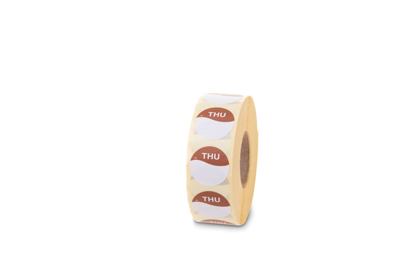 1131997 - Sunday 19mm Circle Food Rotation Label 1000 labels per roll