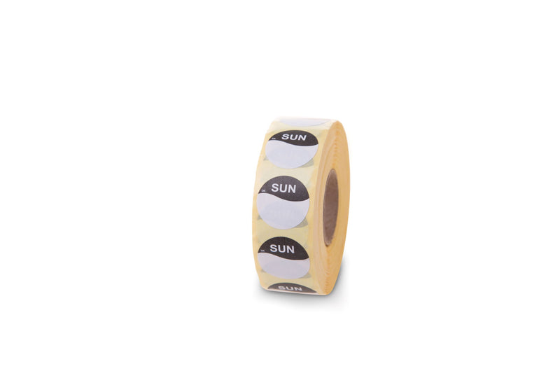 1131992 - Tuesday 19mm Circle Food Rotation Label 1000 labels per roll